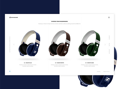 Sennheiser concept desktop grid headphones minimal music store ui