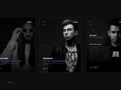 RDR app black gradient minimal mobile new radio template ui ux