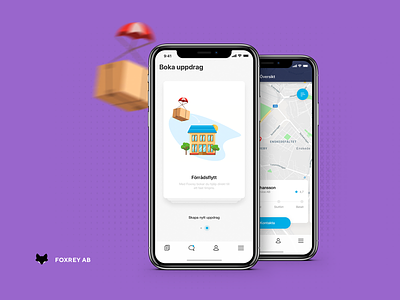 Foxrey AB app store delivery design illustration ios mobile app motion ui violet