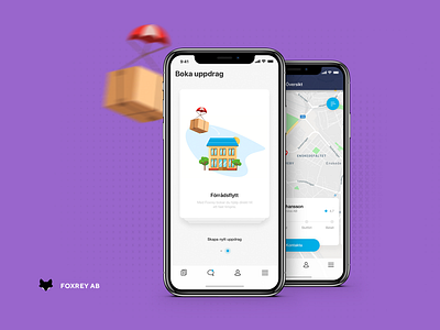 Foxrey AB app store delivery design illustration ios mobile app motion ui violet