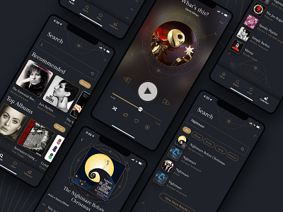 Spooky Music App app design entelect halloween illustration ios mobile music music player spooky theme ui ui challenge ux