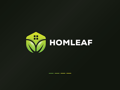 HOMELEAF | LOGO GRADIENT branding design gradient green home home logo house leaf logo logo house nature