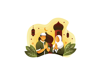 Muslim Couple Ramadan couple gradient graphic design illustration moslem mosque muslim ramadan