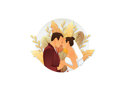 Weeding Flat Illustration