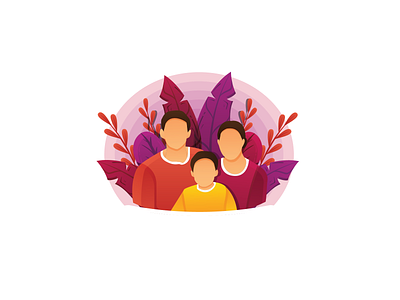 Family Illustration branding dad design family gradient graphic design illustration mom son