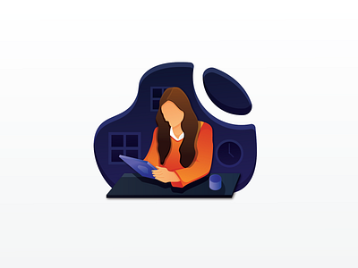 Woman Reading Flat Illustration branding design flat gradient graphic design illustration woman