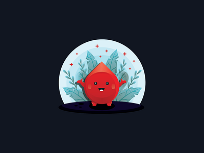 Blood Cute Flat Illustration