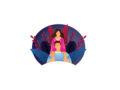 Girl and Dad Flat Illustration branding dad design family flat illustration girl gradient graphic design illustration