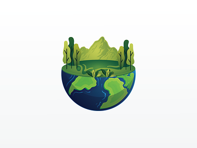 Earth  Flat Illustration