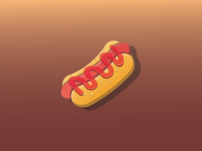 Hotdog Flat Illustration branding design food gradient graphic design hotdog illustration logo