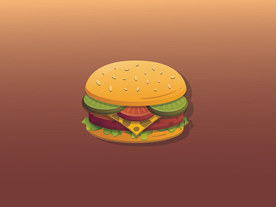 Burger Flat Illustration