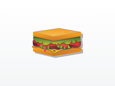 Sandwich Flat Illustration branding design food gradient graphic design illustration sandwich