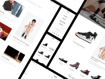 AGL Website e commerce grid minimal overview product prototype responsive shoes shop simple