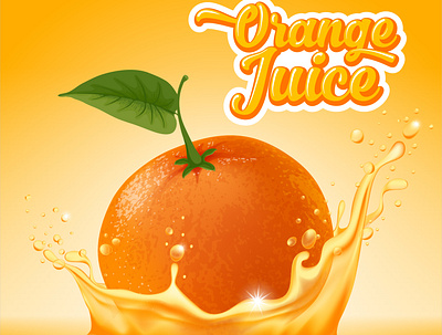 Orange juice ad poster illustration orange juice ad poster poster design