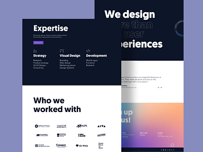 Design studio website agency dark theme design agency design studio portfolio design web design