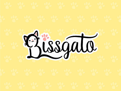 Bissgato Logo apparel art branding cat daughter illustration logo shop vector