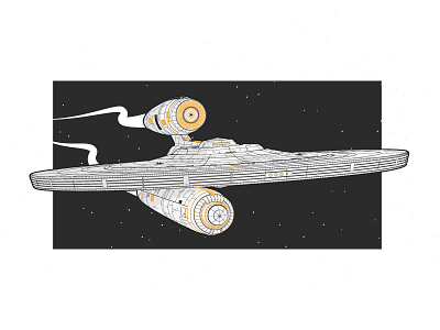 Star Trek | USS Kelvin cosmos explore illustrator space spaceship star trek stars universe uss kelvin vector wip