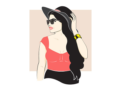 Goblabb Girl blog fashion girl glamor glasses hair hat illustration portrait vector woman