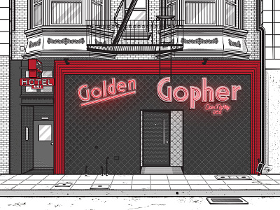 Golden Gopher Bar architecture bar building california city downtown dtla la los angeles storefront street