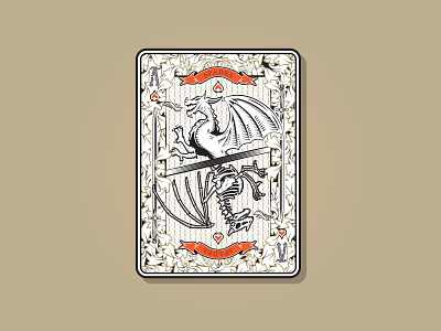 Dragon Card ace ace of spades card deck of cards dribbbleweeklywarmup playing cards warmup