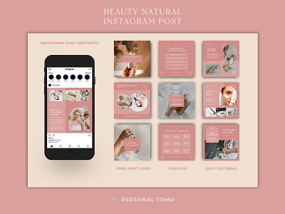 Instagram Post Beauty Natural 3d animation beauty graphic design modern motion graphics natural skincare style ui