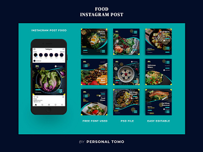 Instagram Post Banners Food branding design food graphic design illustration instagram modern post social media style ui vector