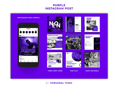Instagram Post Purple Banners banners branding design graphic design illustration instagram modern post purple social media style ui
