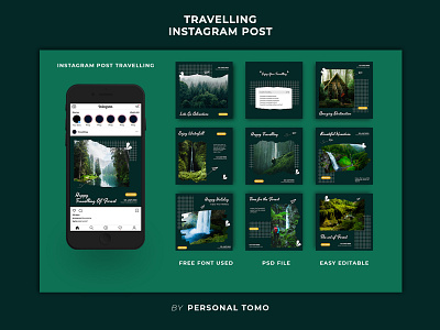 Social Media Instagram Post Travelling adventure branding design graphic design illustration instagram post social media travel travelling ui