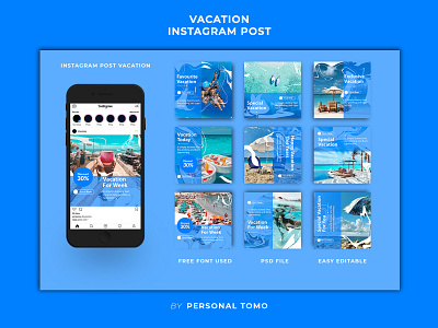Instagram Post Vacation branding design graphic design illustration instagram logo post social media ui vacation vector