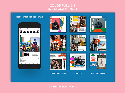 Instagram Post Colorfull 0.3 best branding colorfull design graphic design instagram modern post social media stylish