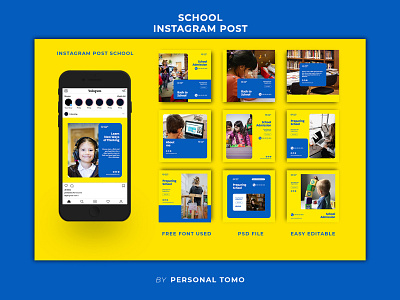 Instagram Post School Template branding design graphic design illustration instagram post school social media ui