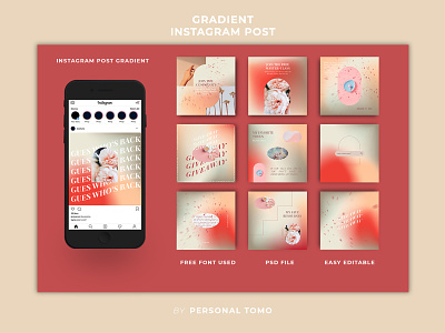 Instagram Post Gradient aesthethic best branding design gradient graphic design instagram modern post social media