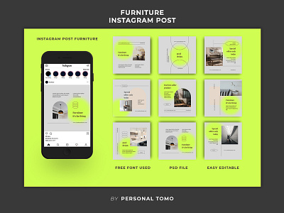 Instagram Post Furniture Template 3d animation design graphic design instagram motion graphics post social media ui