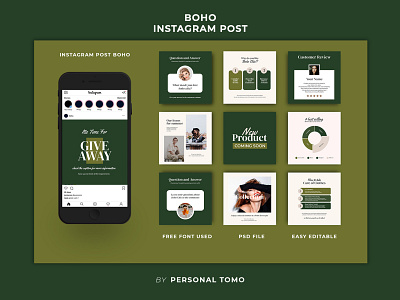 Instagram Post Boho Template animation boho branding design gradient graphic design instagram post social media ui