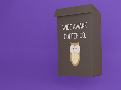 Wide Awake Coffee Co. 3d branding design logo