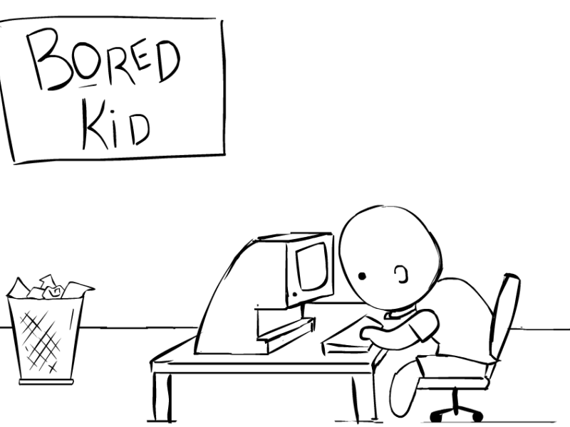 Bored Kid #1 animation drawing flash frame by frame illustration line