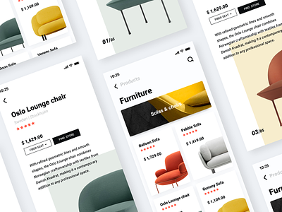 Furniture App app card clean color design furniture ikea interface ios 11 iphone x ui