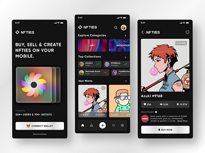 NFT Marketplace Mobile App Concept