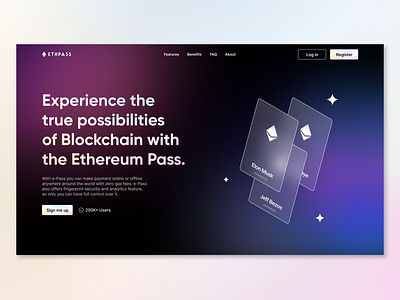 Blockchain Finance Credit Card Hero Section Design Ethereum