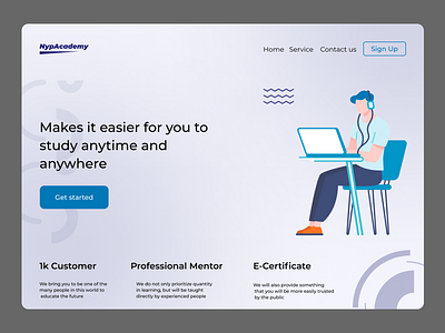 DailyUI 003 - UI Design : NypAcademy - Landing page