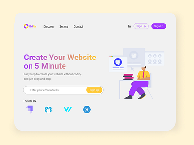 UI Design : Website Builder landing page app application dailyui design ui uiux ux