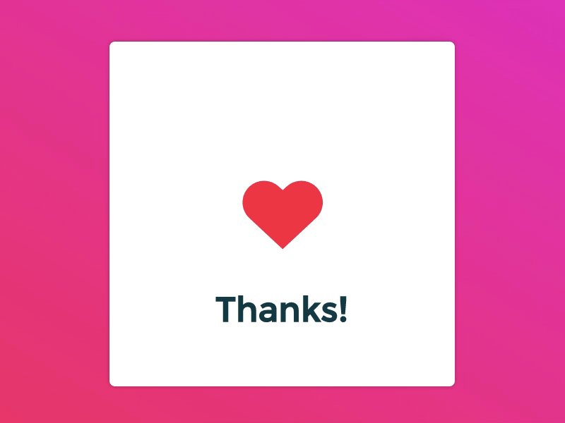 Thanks! Heart Animation 💖 animation codepen heart web webdesign