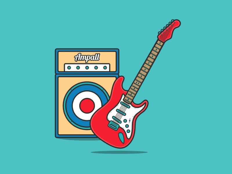 Animated Interactive Guitar And Amp 🎸 amp amplifier codepen guitar instrument music musical instrument vector
