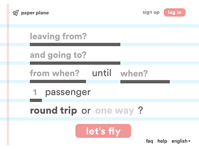 Paper Plane Airlines visual design web design