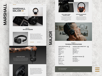 Marshall - Web site design: landing page