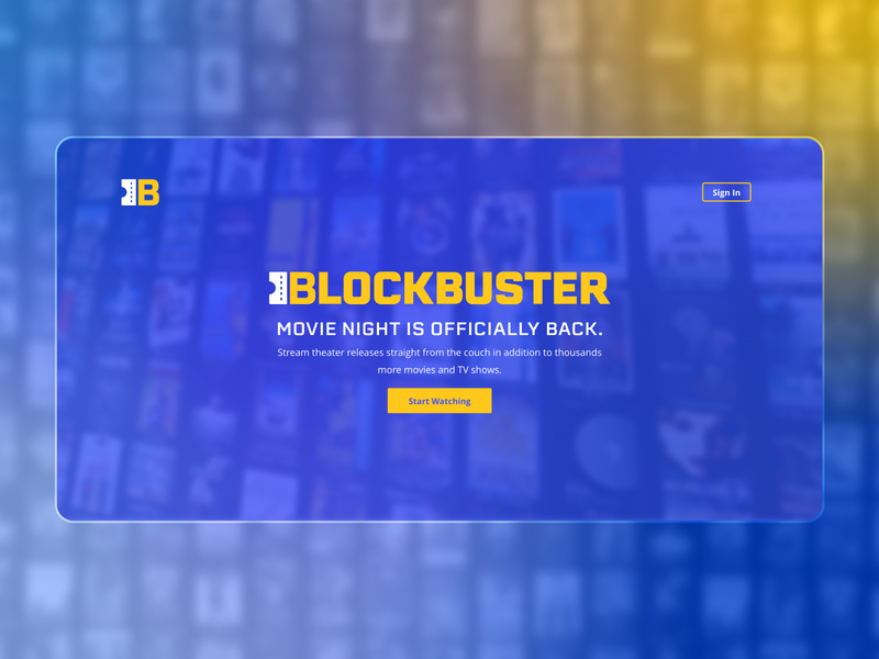 Blockbuster Redesign blockbuster landing page logo movies redesign streaming videos website