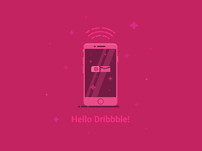 Hello Dribbble! contact debut icon iphone space