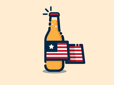 4th 4th of july america beer bottle flag usa