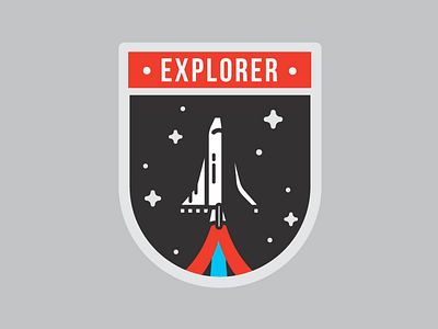 Explorer Badge explore explorer launch shuttle space spacecraft stars