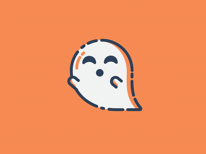 Ghostly Wink blackformat boo ghost halloween spirit sticker